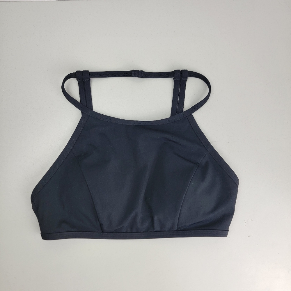 LULULEMON See The Sea Black Swim Top Straps Hook Closure Padded / Size 2?